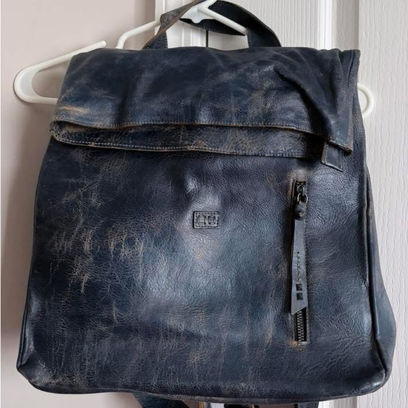 Bed Stu Navy Leather Backpack - Picture 2 of 2
